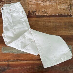 Happily Grey White Boot Cut Flare Soft Boho Jeans Center Seam Down Leg Size 3/25